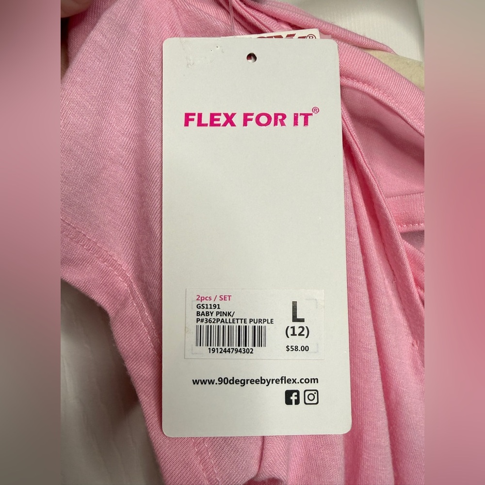 90 Degree By Reflex 2 piece Top & Legging Set Size L-10 NWT - Picture 6 of 9